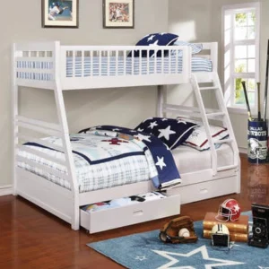 White Twin over Full Bunk Bed