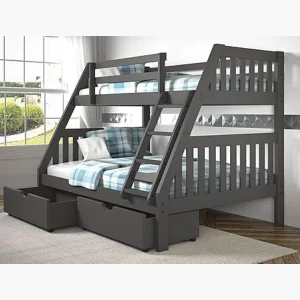 Get it today Mission Bunk Bed w/Dual Under Bed Drawers In Dark Grey Finish