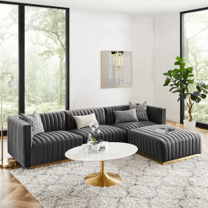 Buy now Tufted Performance Velvet 4-Piece Sectional