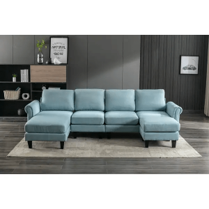 L-Shape Accent Sectional Sofa with Ottoman