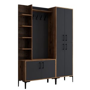 Elegance & Anthracite Hall Cabinet with Shoe Storage