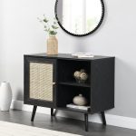 Frances Woven Rattan 1-Door Cabinet in Natural - Image 7