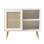 Frances Woven Rattan 1-Door Cabinet in Natural - Image 3