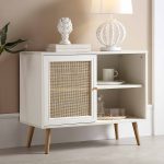 Frances Woven Rattan 1-Door Cabinet in Natural - Image 2