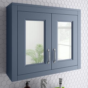 Shop now Inky Blue 2-Door Mirror Cabinet