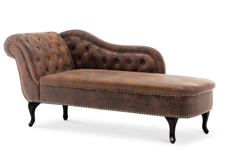 Leather Air Suede Brown Monroe Chaise Lounge