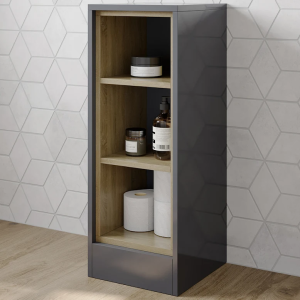 Luna Grey Gloss Freestanding Open Shelf Cabinet