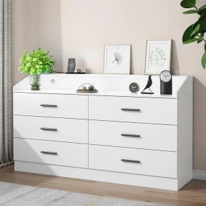 Modern Organizer Drawers Chest with Open Storage