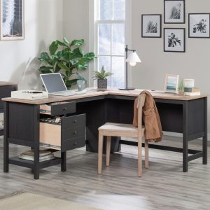 FSM-L-Shaped Home Office Corner Desk (Raven Oak)