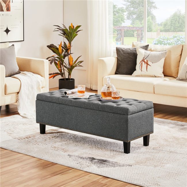 Fabric Ottoman with Storage