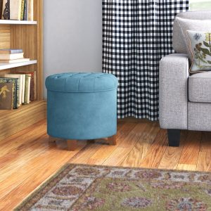 Pittston Tufted Round Storage Ottoman