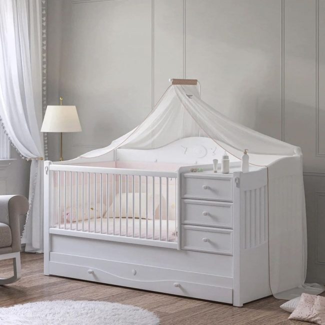 White Crib Baby Bed