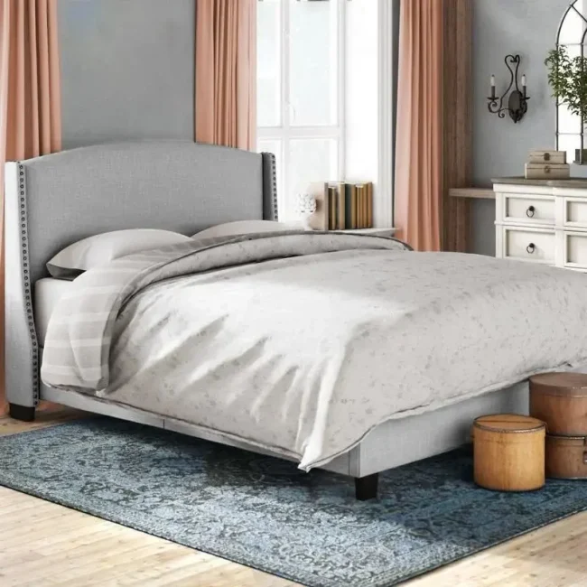 Line Fabric Upholstered Bed