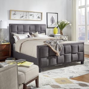 Vianca Square Velvet Upholstered Bed | Luxury Bed