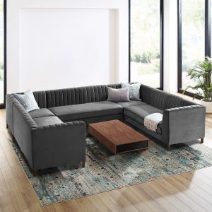 Order now FSM 8-Seater U-Shape Velvet Sofa