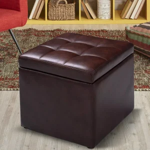 FSM Cube Faux Leather Ottoman