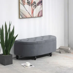 FSM Rosalid Half Circle Storage Ottoman