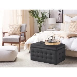 Francina Velvet Tufted Rectangle Ottoman