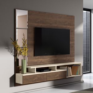 Wood Wall Mount Entertainment Center