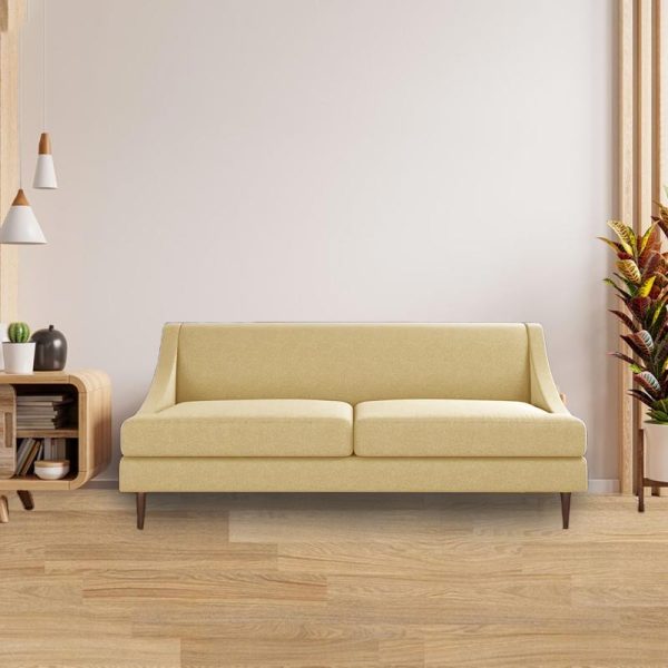 3-Seater Armless Sofa in Grey Woven Fabric