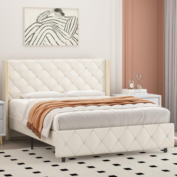 Stylish Diamond Tufted Headboard Bed