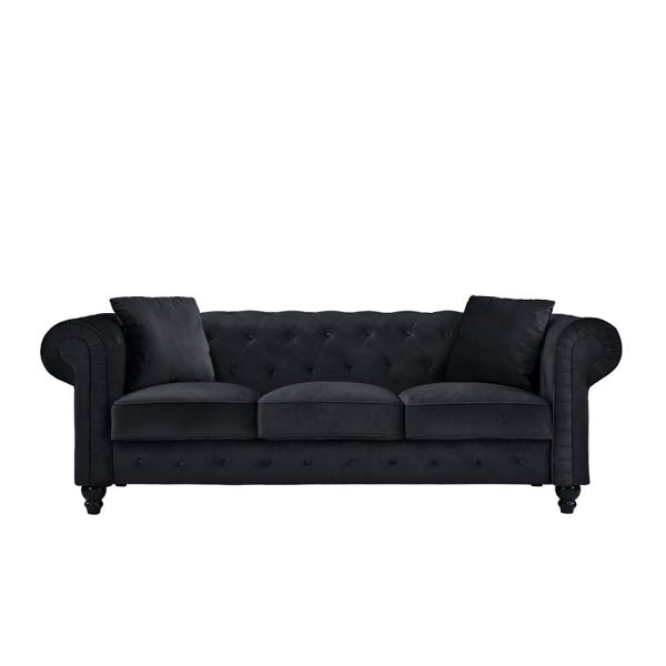 Luxury Velvet Upholstered Adley 3 Seater Sofa