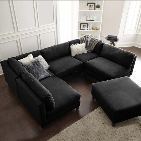 Modern Living Room Fabric Upholstered Modular Sofa