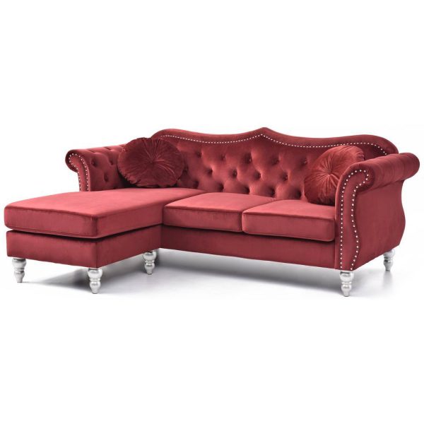 LYKE Home Sectional , BURGUNDY