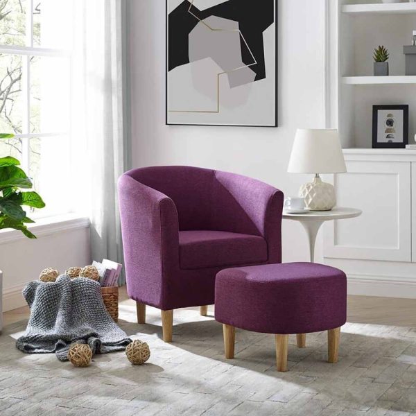 Cozy and Stylish Fabric Barrel Lounge Chair