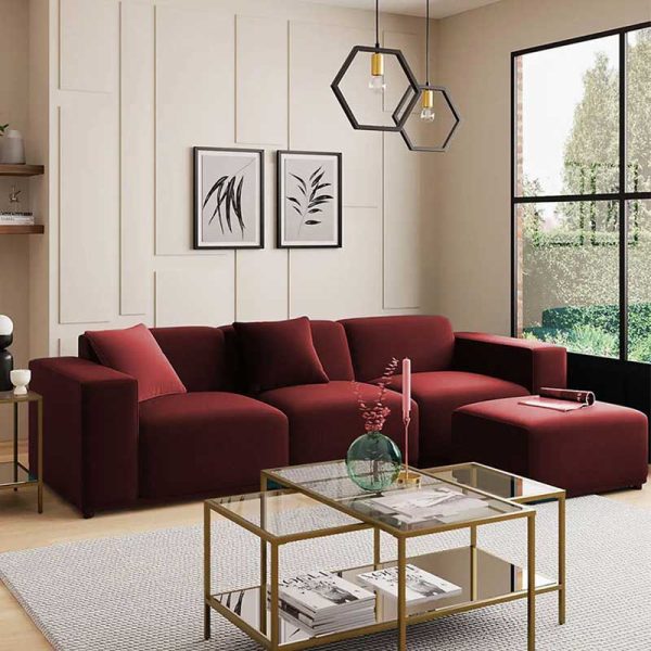 Carlos Modular Sofa with Green Velvet