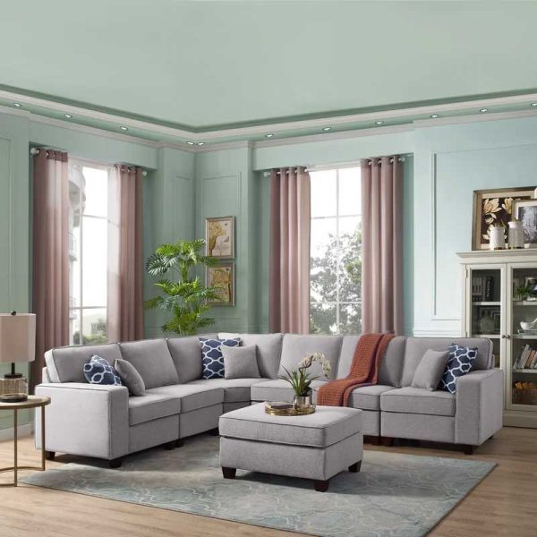 Casanova 7-piece Modular Sofa in Dark Gray Linen