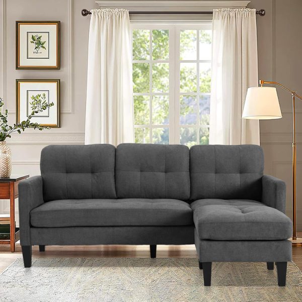 Ceasar Sectional Luxury Sofa in Gray