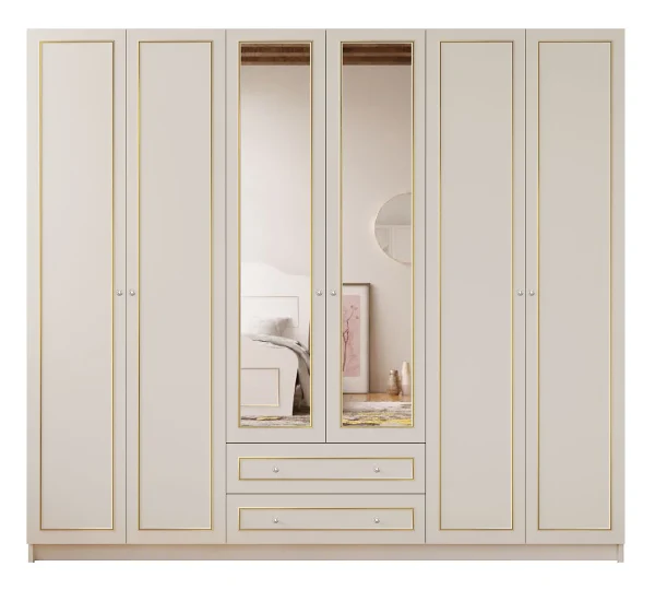 Contemporary Vandemark 6 Door Wardrobe