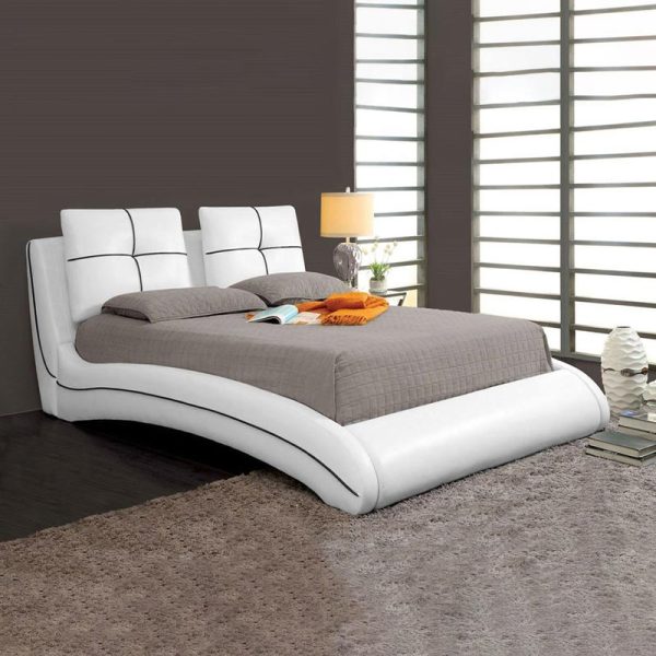 Curved Bed Frame with Upholstered