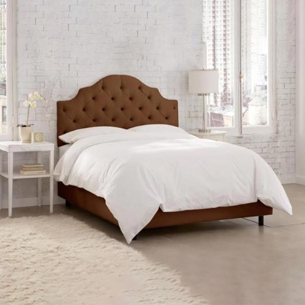 Curved Headboard Bed with Deep Button Tufting