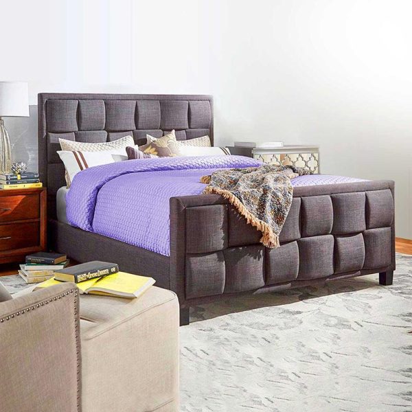 Dreamy Bed with Charcoal and polyester Upholstered