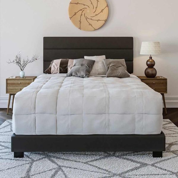 Faux Leather Bed with Ferrara Padding and Upholstery