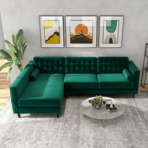 Modern Living Room Tufted Corner Sectional Sofa