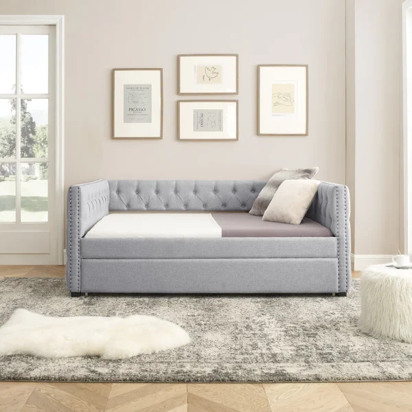 Elegant Button Tufted Twin Daybed