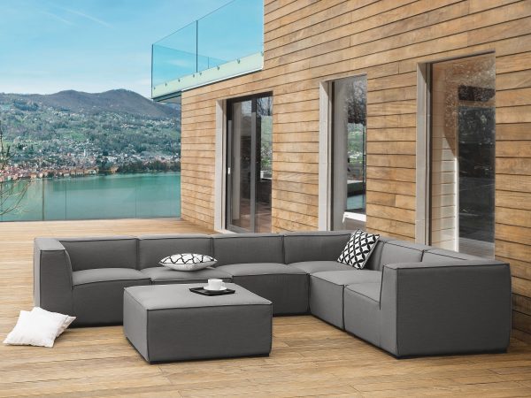 FSM 6 Pieces Modern Sectional Sofa In Grey
