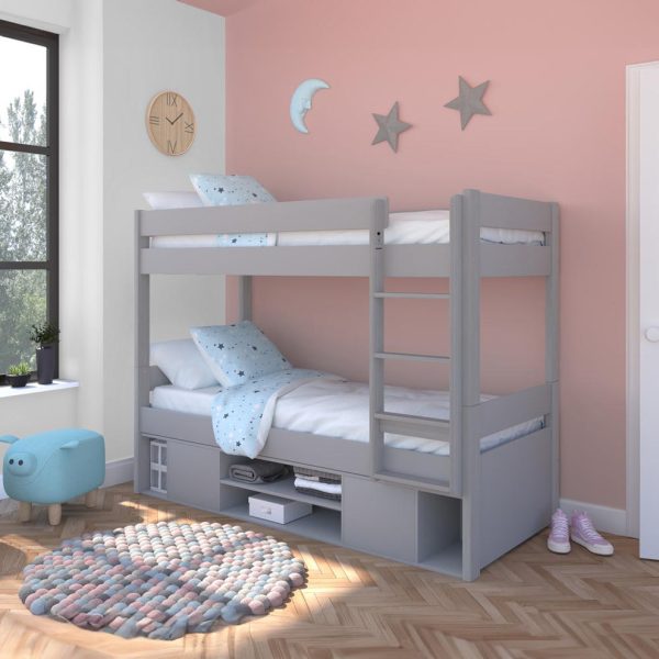 Grey Bunk Bed with Under Bed Storage