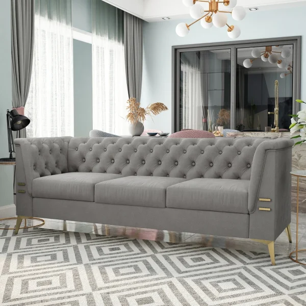 Modern Futon 3-Seater Couch Sofa for Living Room