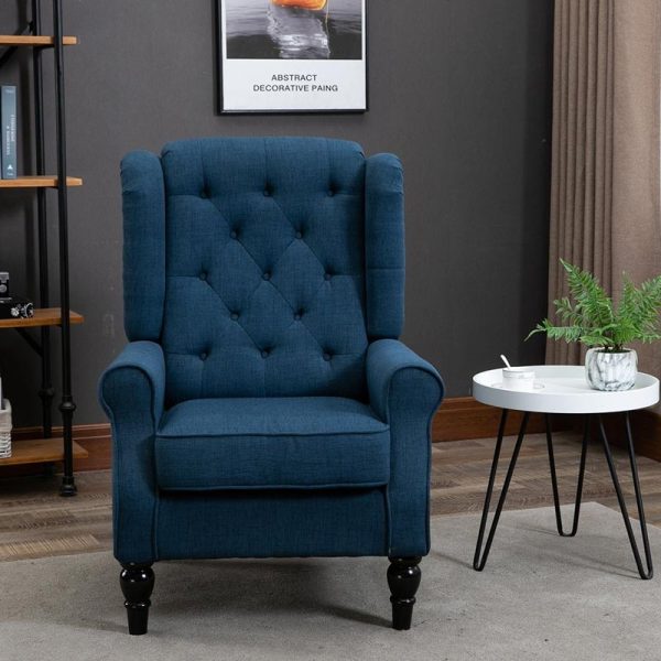 Guanta Accent Chair with Tufting and Wood Legs