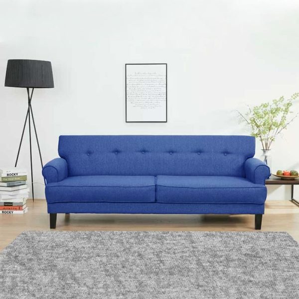 Kinsley Upholstered Roll Arm Couch in Blue