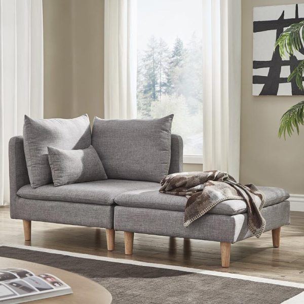 Madison Gray Velvet Sofa From FSM Furniture