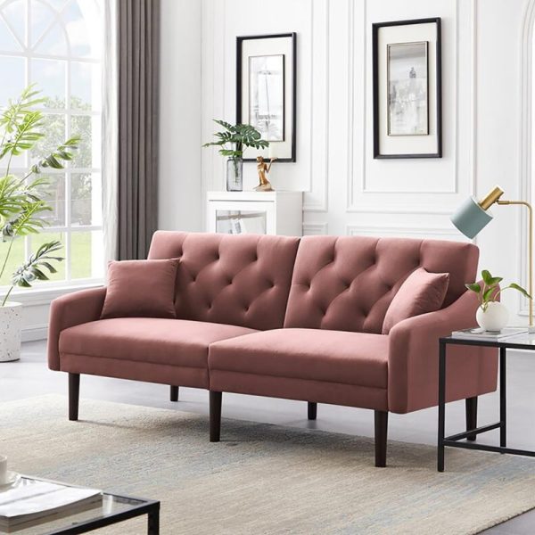 Malek Velvet Sofa With Arms