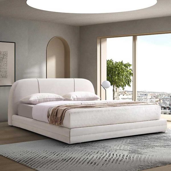 Modern Luxury Curved Padded Double Bed