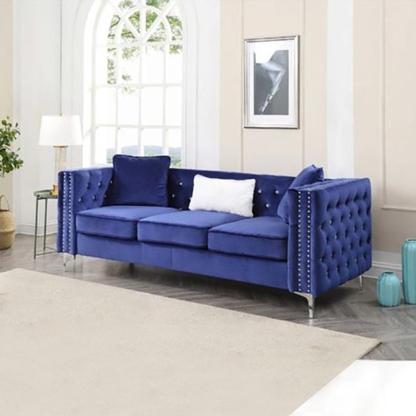Paige Velvet Sofa with Tufted Design