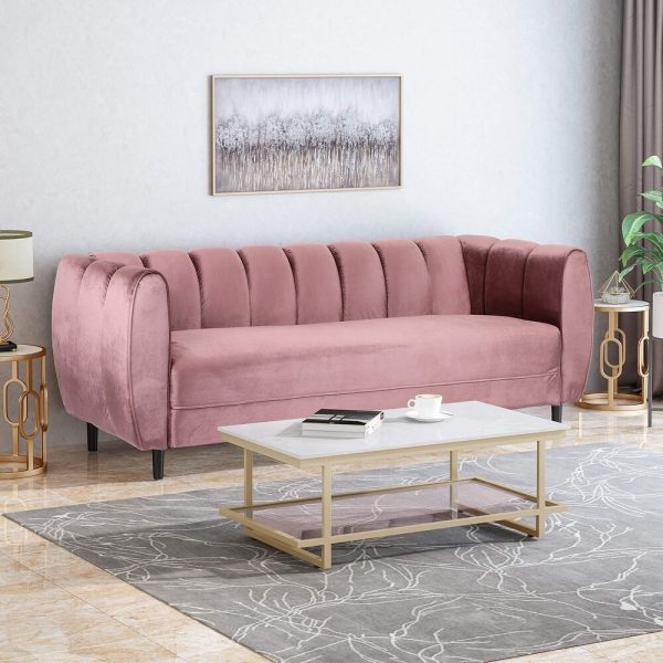 Channel Stitching Backrest 3 Seater Sofa