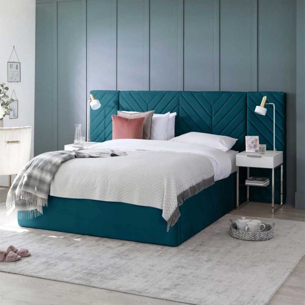Premium Luxury Headboard Bed with Wall Panel